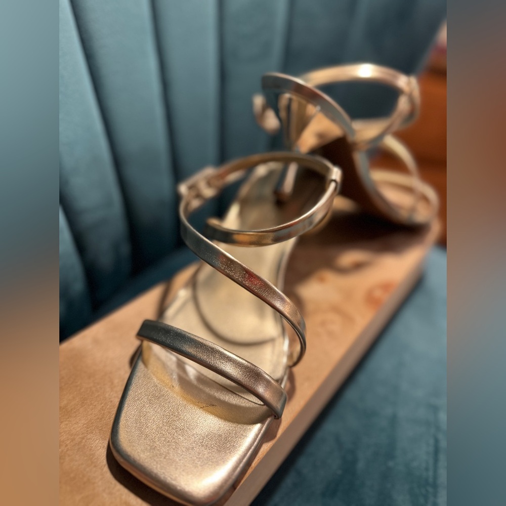 Nine West Gold Strappy Heels